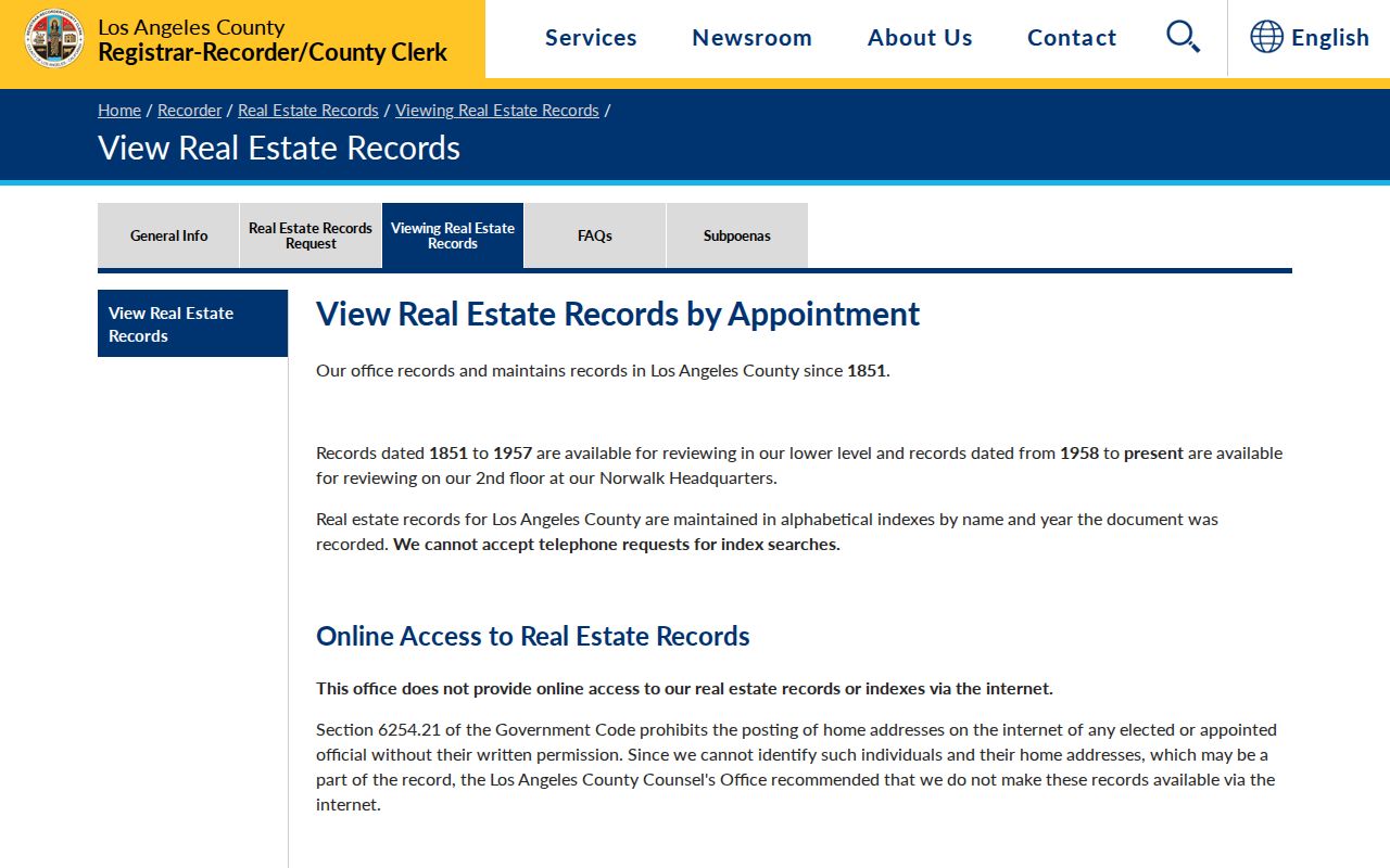 Diamond Bar people search using LA County recorder office-only records