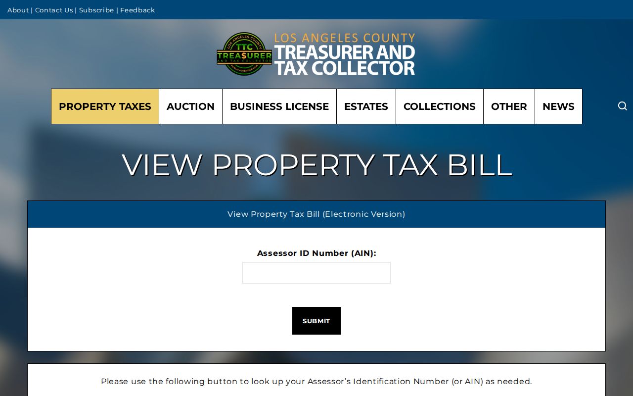Diamond Bar public records property tax bill lookup
